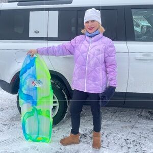 ❄️The North Face Lavender Quilted Jacket Custom Tie Dyed